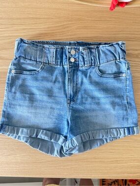 Guess Light Blue Denim Ruffle Hem Shorts Size 27